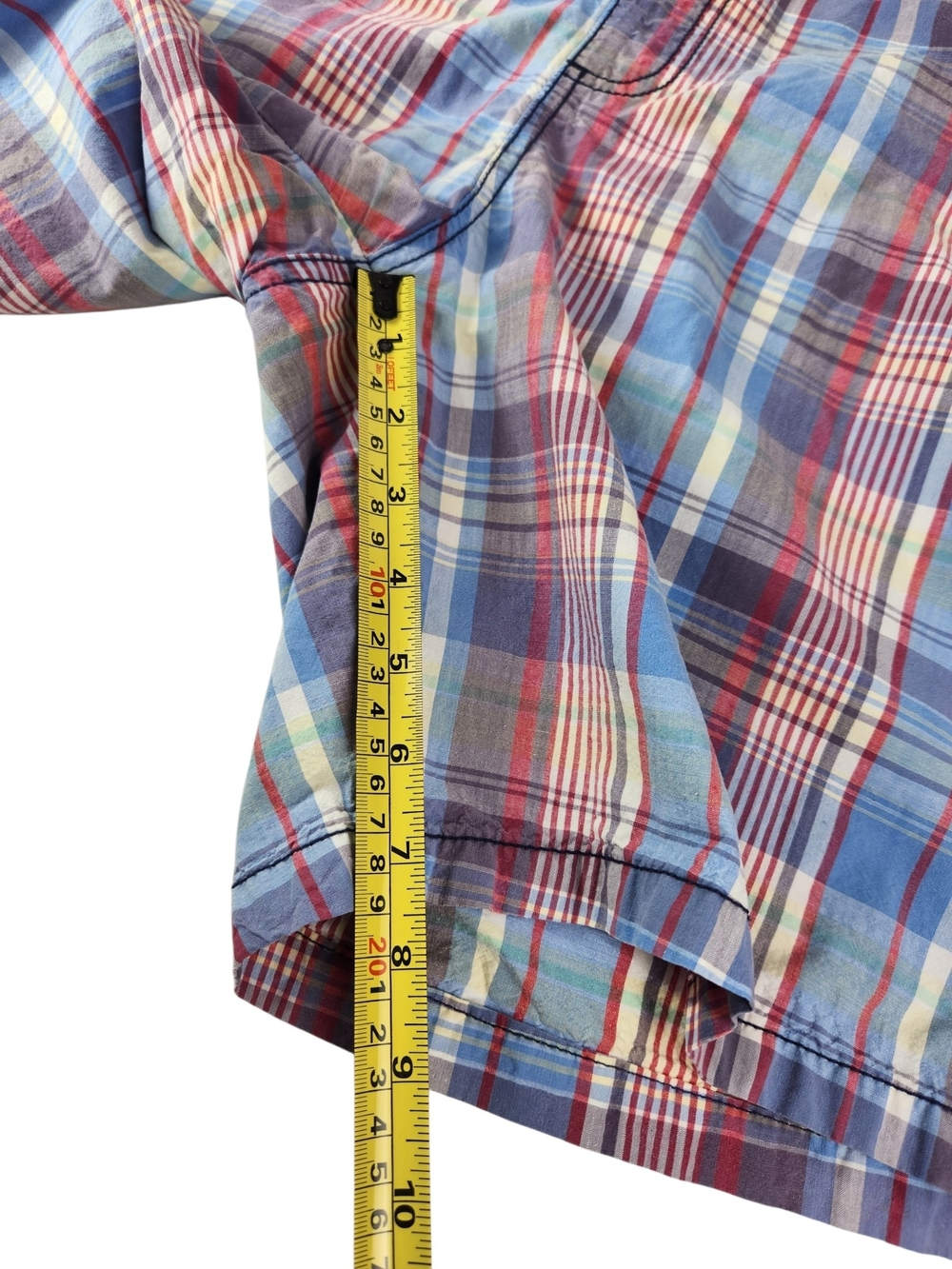 U.S. Polo Assn Men’s Plaid Pull On Drawstring Shorts 2XL Blue Red Cotton Preppy - Picture 12 of 12